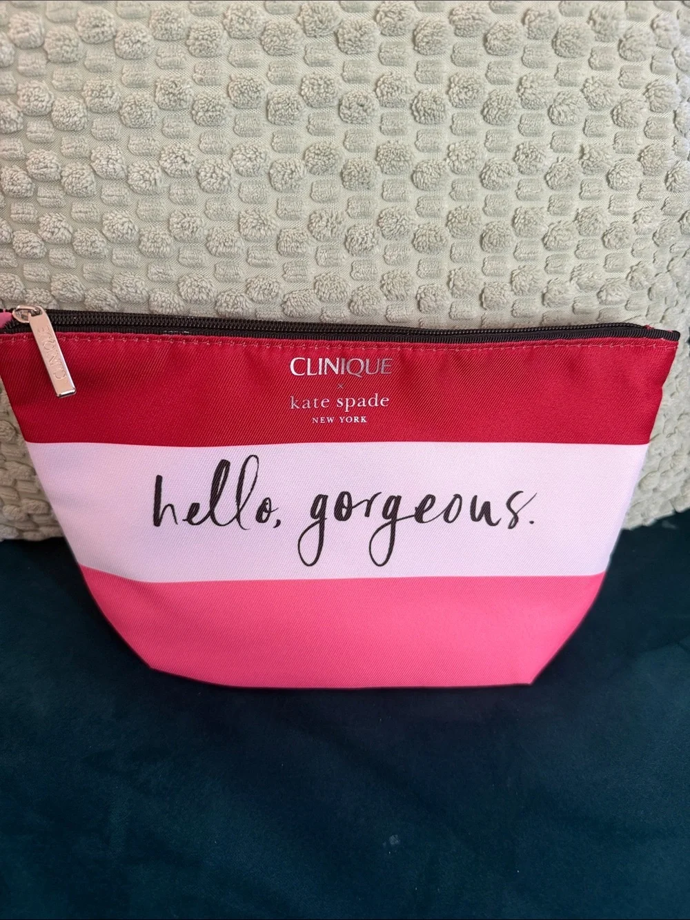 kate spade Clinique Pink White Striped 